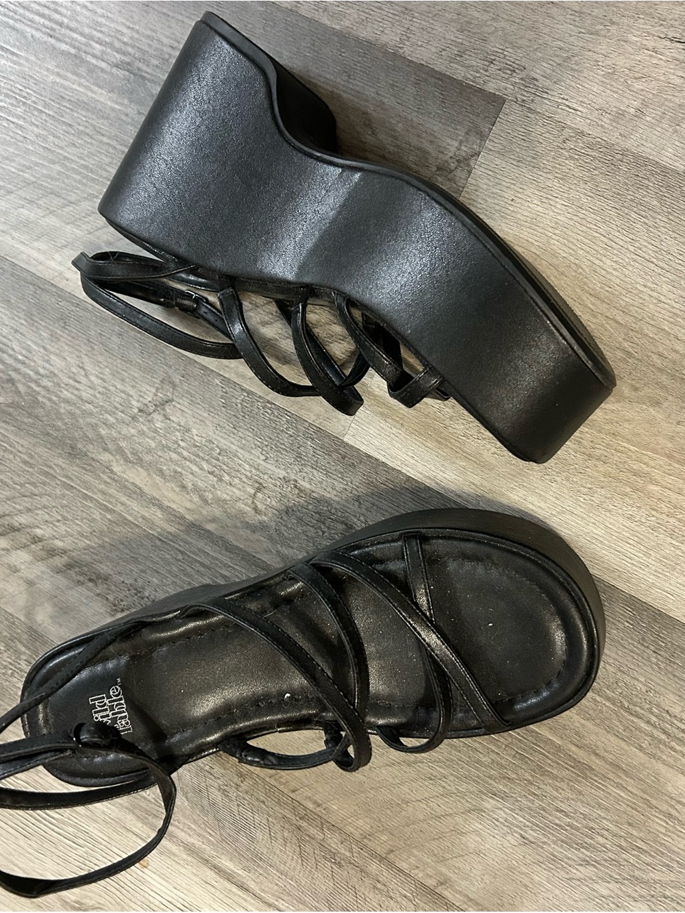 wild fable Black Strappy Platform Sandals